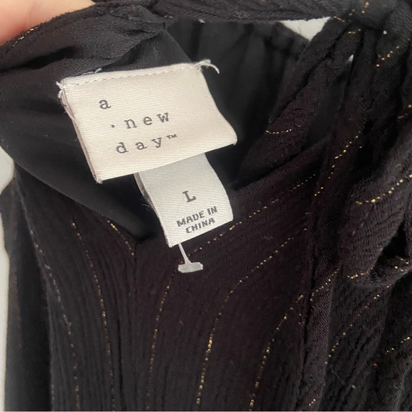 A New Day Black Sparkly Striped Midi Dress - Picture 3 of 8